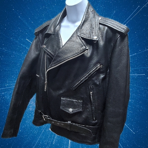 Vintage Excelled Classic Biker Leather Jacket - Picture 1 of 11